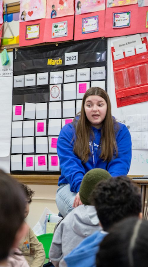 Katie Swope student teaches at Shorewood Hills Elementary School