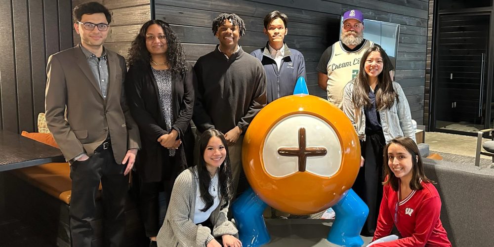 Students and employees at Fetch headquarters in spring 2024